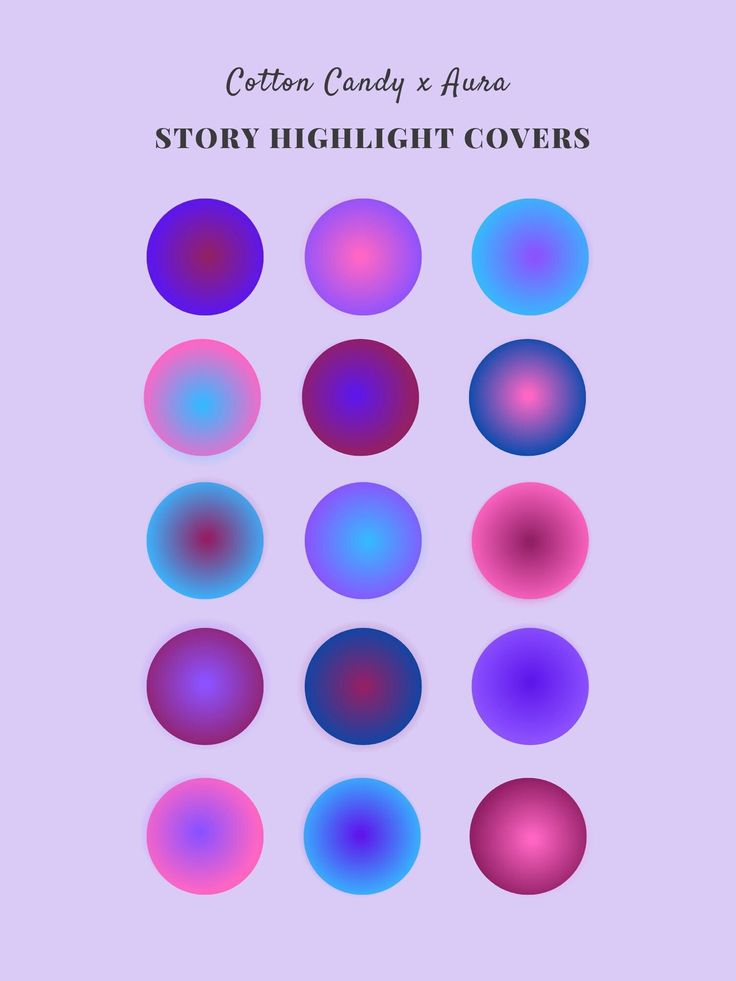 an image of different colored circles with the text story highlight covers below it in white