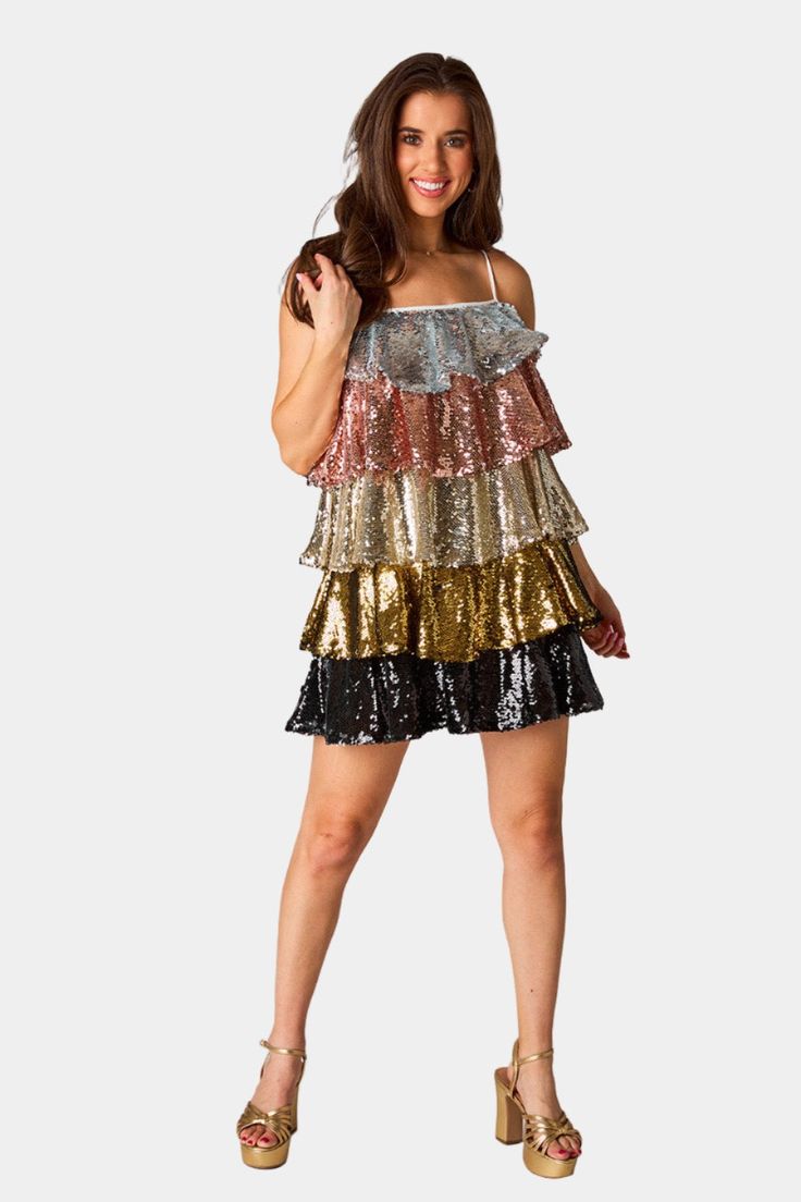 BuddyLove | Disco Tiered Sequin Short Dress | Glamour – BuddyLove Clothing Label Sequin Party Dress Short, Sequin Short Dress, Cake Mini, Womens Boho Dresses, Sequin Short, Wrap Dress Short, Dress Y2k, Disco Dress, Glamour Dress