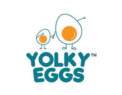 the logo for yolky eggs with an egg in it's beak and another egg