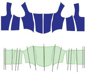 an image of clothes cut out to be used for sewing or quilting, including the top and bottom