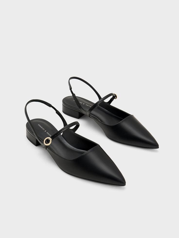 Black Slingback Mary Jane Flats - CHARLES & KEITH US Classic Flat Heel Slingback Pumps With Buckle Closure, Classic Slingback Pumps With Buckle And Flat Heel, Classic Slingback Pumps With Buckle Closure And Flat Heel, Chic Flats With Buckle Closure For Business, Classic Black Slingback Sandals With Buckle, Classic Black Slingback Sandals With Buckle Closure, Classic Black Slingback Pumps With Buckle Closure, Classic Flat Slingback Sandals For Formal Occasions, Chic Black Slingback Flats