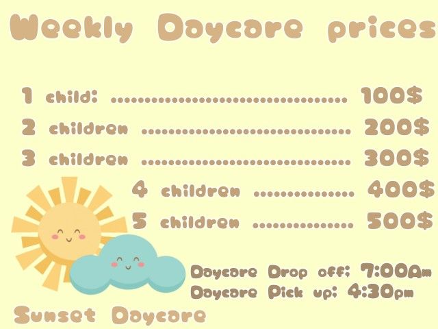 a baby's birth announcement with a sun and cloud on it, which reads weekly dyscore prices