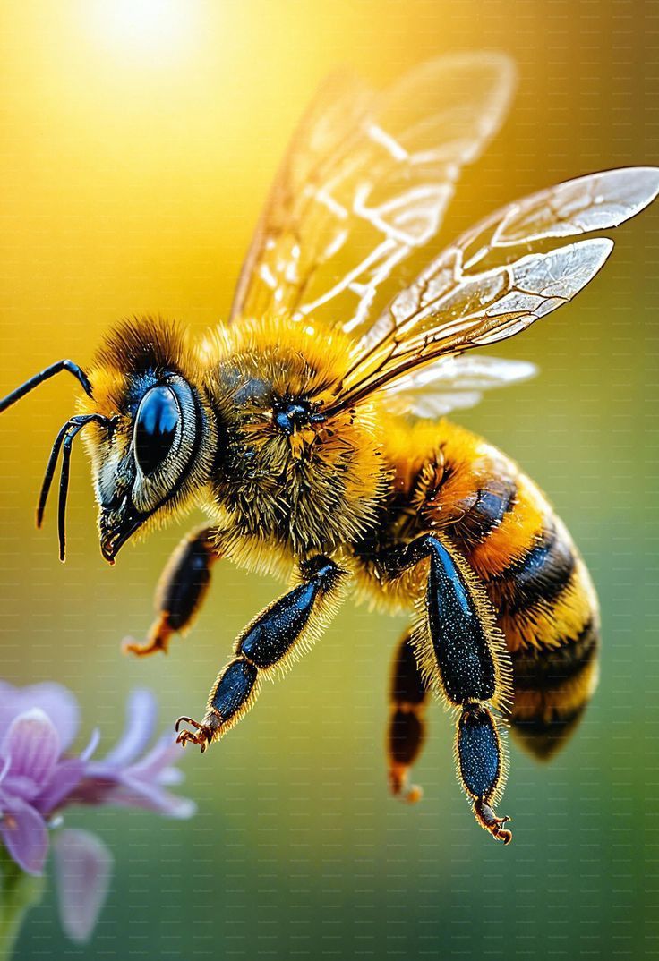 a close up of a bee on a flower