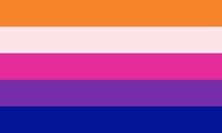 an orange, pink, and blue striped background