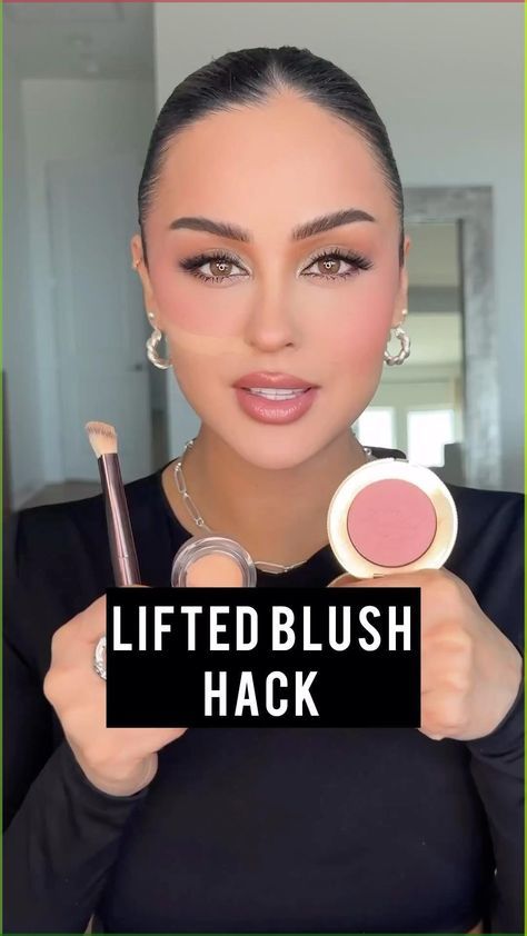 Makeup To Lift Face, Blush Placement Face Shapes, Makeup Placement Face, Blush Placement, Blush Application, Makeup Life Hacks, Contour Tutorial, Makeup Artist Tips, How To Apply Blush