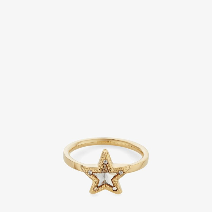 Elegant and timeless, the JC Star ring is a true example of Jimmy Choo glamour. Italian-crafted in gold-finish metal, the ring connects to a star that is embellished with sparkling Swarovski crystals. Slip on and cue compliments. Designers Jewelry Collection, Preppy Jewelry, Metal Star, Designer Rings, Metal Stars, Stacked Jewelry, Jewelry Lookbook, Star Ring, Girly Jewelry