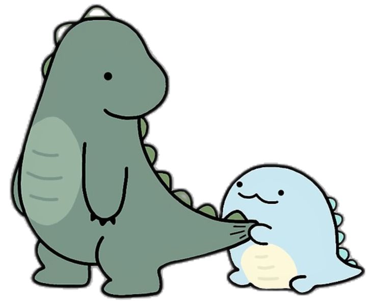 an image of a dinosaur playing with a little blue seale animal that is holding it's mouth