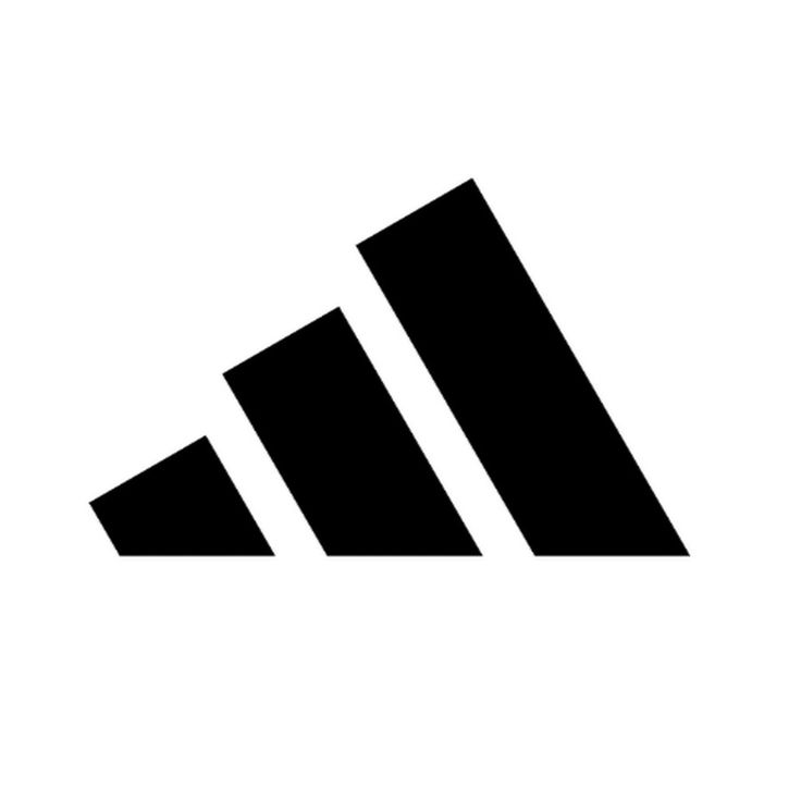 the adidas logo is shown in black on a white background, and it appears to be an upside down triangle