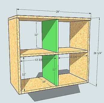 a drawing of a bookcase with measurements