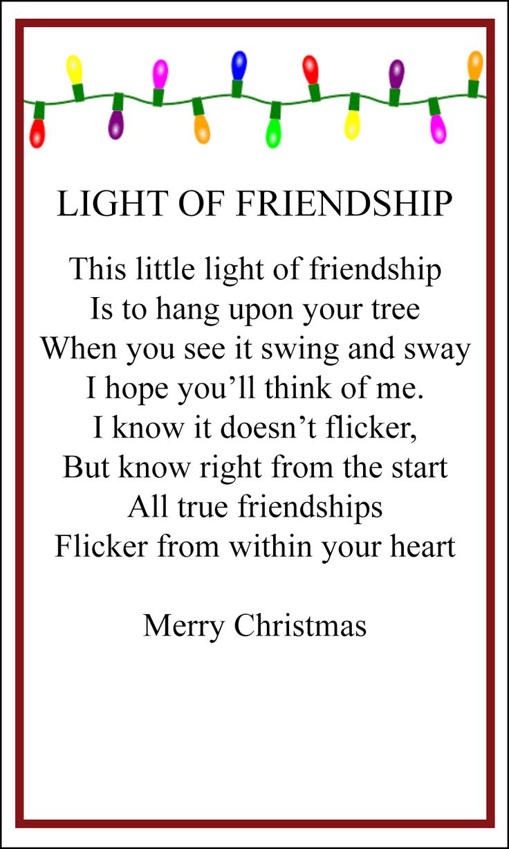 a christmas card with the words light of friendship on it and lights strung from strings