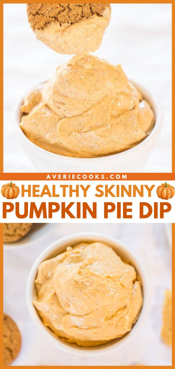 pumpkin pie dip in a white bowl with a spoon