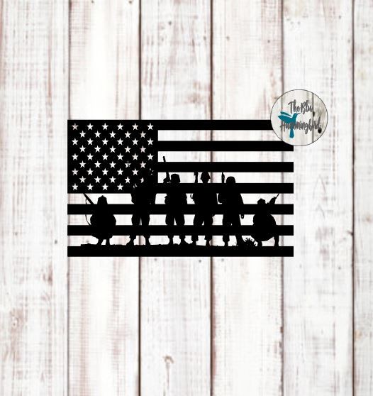 an american flag with silhouettes of farm animals on it