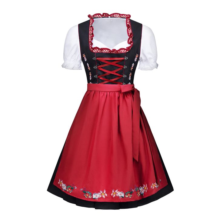 PRICES MAY VARY. Material: The Oktoberfest Dirndl Dress is made of Polyester and Cotton, breathable and skin-friendly, you can feel soft and comfortable when you wear it. Design: Square Neck A-Line Dress/ Floral Embroidery Apron/ Puff Short Sleeve Mini Blouse/ Knee Length/ Traditional Vintage Oktoberfest Carnival Style Occasions: This Oktoberfest Costume Dress is perfect for Oktoberfest Carnival, Halloween, Cosplay Party, Cocktail, Evening Party, etc. Package: 1* Dirndl Dress + 1* Apron+ 1* Top, Dirndl Dress Traditional, Carnival Holiday, Embroidery Aprons, Oktoberfest Halloween, German Dress Dirndl, Oktoberfest Costume, German Outfit, German Dress, Dirndl Dress