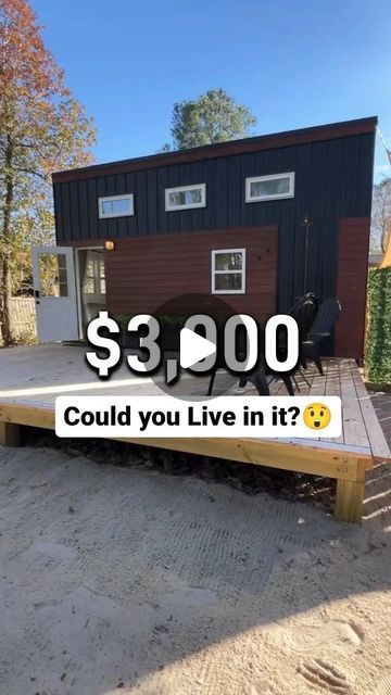 a tiny house with the words $ 3, 000 could you live in it?