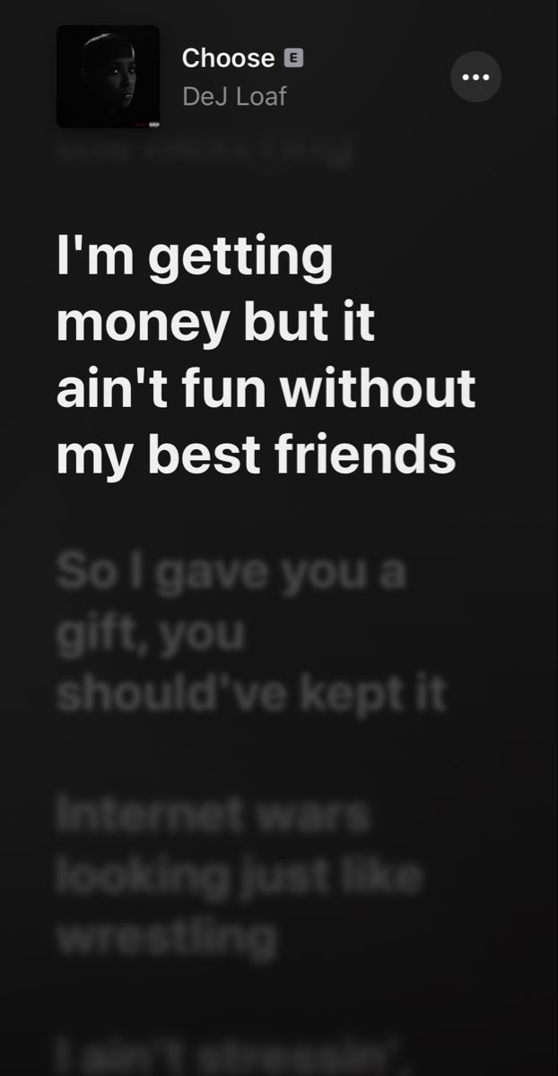 the text on the phone says i'm getting money but it isn't fun without my best friends