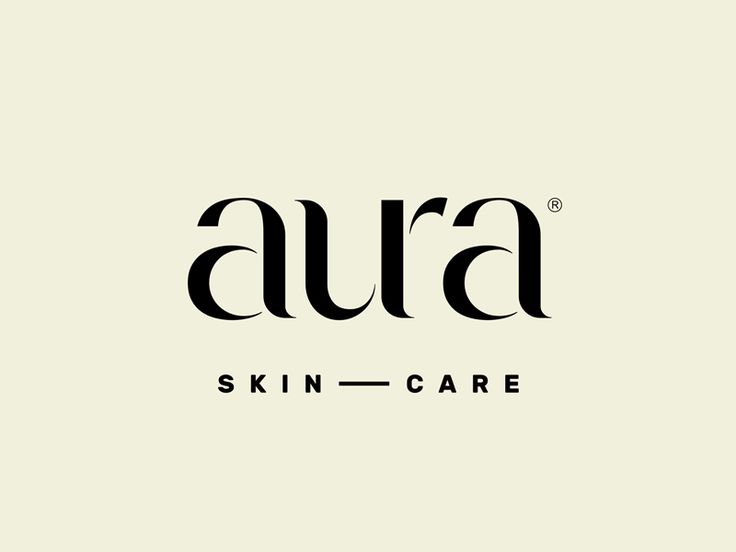 the logo for aura skin care, which has been designed by person and is black on white