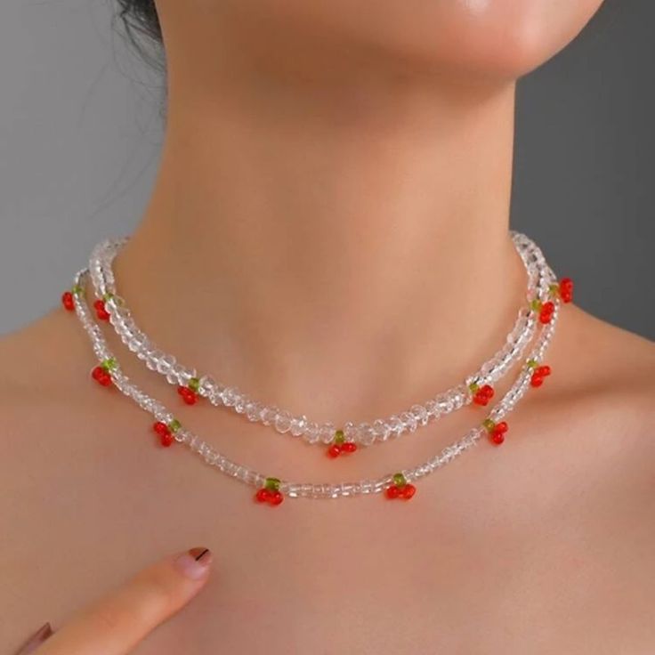 This Unique Piece Is A Wonderful Addition To Your Wardrobe And Your Style; Sure To Get Lots Of Compliments! Gshmjh00m00m6a2 Casual Red Beaded Chain Jewelry, Trendy Red Beaded Necklace, Casual Red Beaded Necklaces, Red Beaded Necklaces For Summer, Trendy Red Round Bead Necklaces, Adjustable Red Necklaces For Summer, Trendy Red Necklaces With Round Beads, Trendy Red Round Beads Necklace, Trendy Red Beaded Necklace For Party