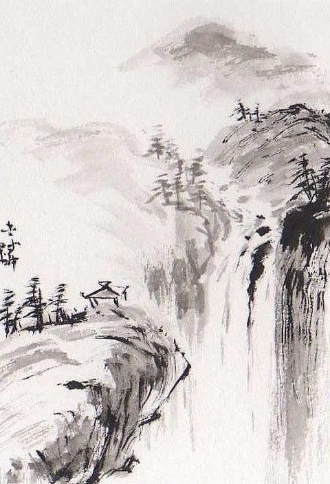 landscape Chinese Landscape Painting, Tinta China, Chinese Landscape, Japanese Landscape, Ink In Water, Painting Landscape, Sumi E, Traditional Paintings, Chinese Painting