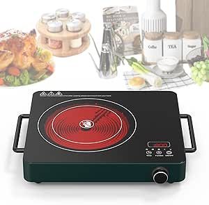 Electric Stove Top, Ceramic Stove, Ceramic Cooktop, Portable Stove, Single Burner, Power Level, Kids Safety, Power Socket, Electric Cooktop