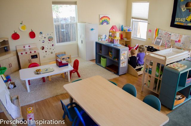 an aerial view of a child's playroom with toys and furniture in it