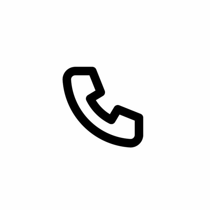 the phone icon is black and white, with an arrow pointing up to it's receiver