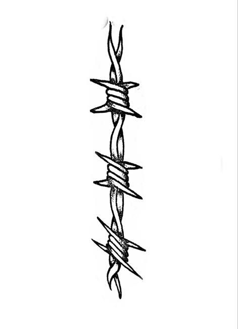 a black and white drawing of barbed wire