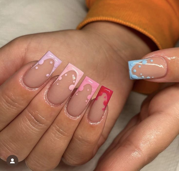 End Of Summer Nails Ideas, End Of Summer Nails, Lily Nails, Holiday Acrylic Nails, Colored Acrylic Nails, Summery Nails, Cute Acrylic Nail Designs, Work Nails, Short Square Acrylic Nails