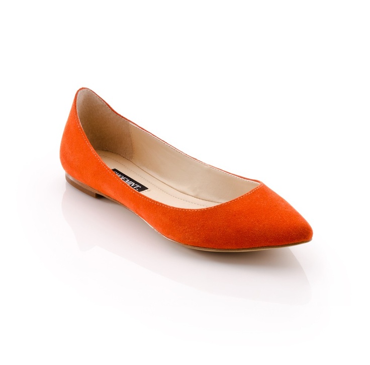 Christina - ShoeMint Best Walking Shoes For Women, Sore Heels, Walking Shoes For Women, 1940s Shoes, Orange Flats, High Arches, Pointy Flats, Best Walking Shoes, Orange Shoes