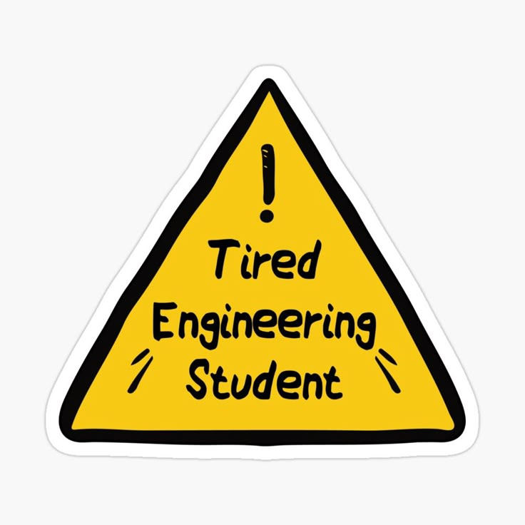 a yellow warning sign that says tired marine biology student sticker on a white background