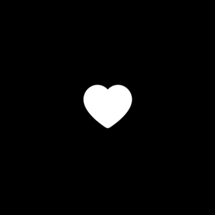 a white heart on a black background