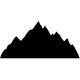 a black and white silhouette of a mountain