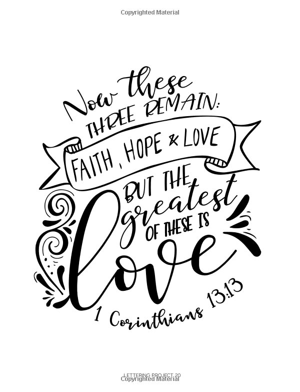 a handwritten bible verse with the words, now there remain faith hope love but the greatest