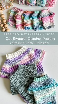 crochet pattern for cat sweater and mittens