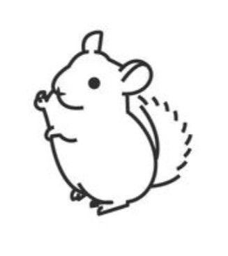 a drawing of a rodent on a white background