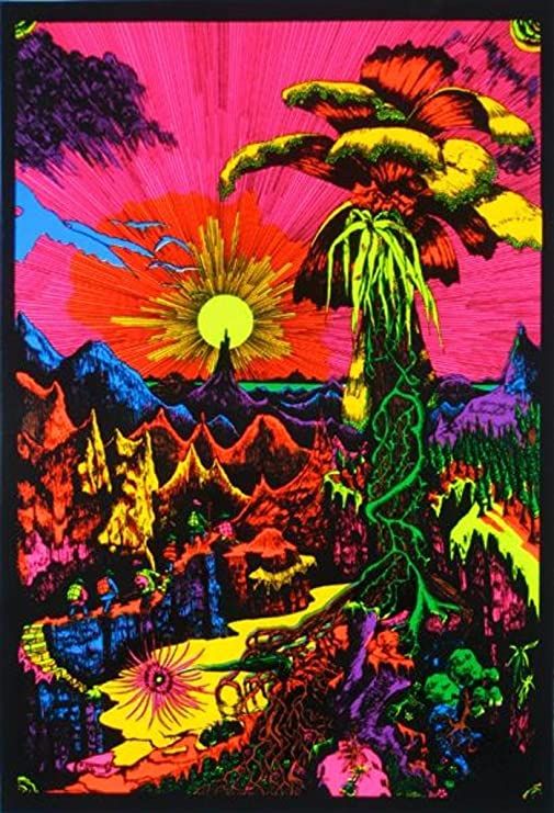 1970 black light posters - Google Search Blacklight Art, Trippy Posters, Trippy Pictures, Blacklight Posters, Lost Horizon, Hippie Posters, Art Hippie, Black Light Posters, Trippy Wallpaper