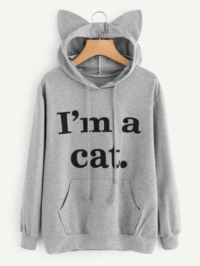 Light Pink Hoodie, Gray Hoodies, Light Pink Shirt, Pocket Letter, Cat Hoodie, Graphic Tops, Women Hoodies Sweatshirts, Kawaii Clothes, Pink Hoodie