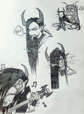 some sketches of different characters from the animated movie maleficent and femaleficent