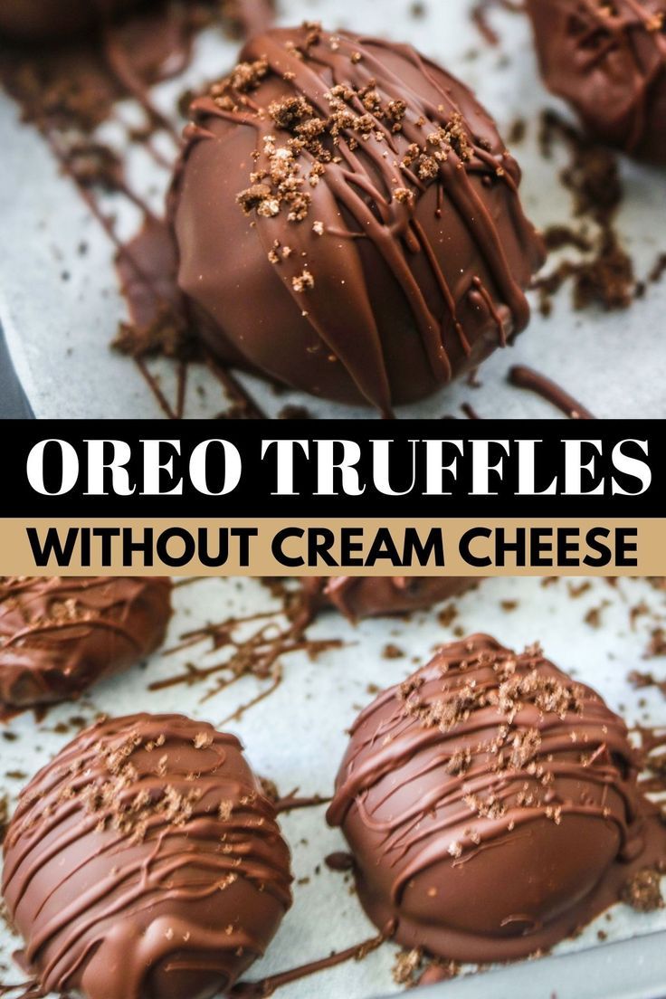 oreo truffles without cream cheese on a baking sheet