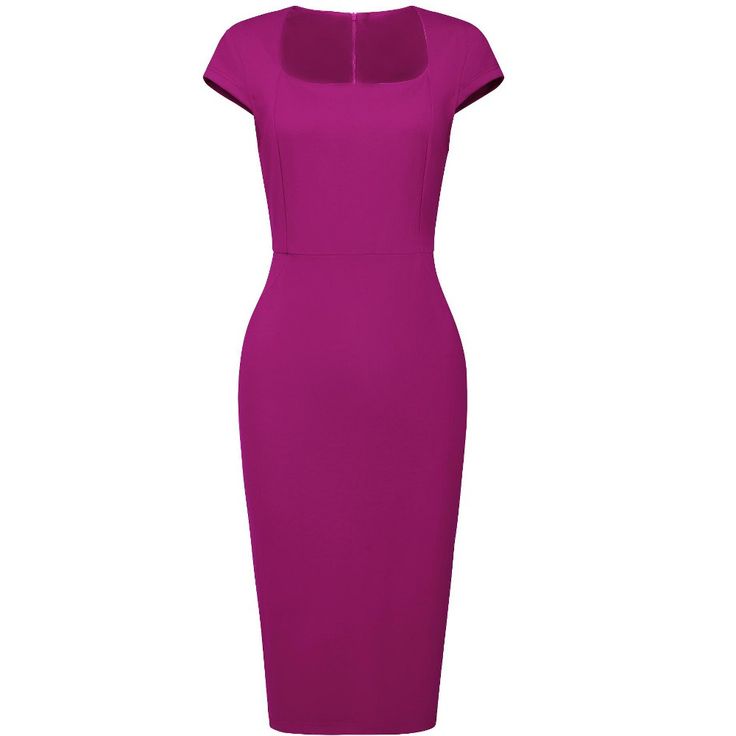 This dress can be a perfect addition to almost any outfit from formal to daily wear, great for work, meetings, office, businesses, work, parties, cocktails, weddings, casual, daily dressing, etc. Pair with high heels for a chic office look. Comfortable and versatile, this pencil dress is perfect on its own or as a layer under a blazer. Fitted Knee-length Bodycon Dress For Office, Elegant Stretch Bodycon Dress For Office Wear, Elegant Fitted Midi Dress In Solid Color, Elegant Solid Color Sheath Bodycon Dress, Elegant Fitted Solid Color Midi Dress, Elegant Sheath Bodycon Dress In Solid Color, Knee-length Slim Fit Bodycon Dress For Office, Solid Bodycon Dress For The Office, Office Knee-length Slim Fit Bodycon Dress