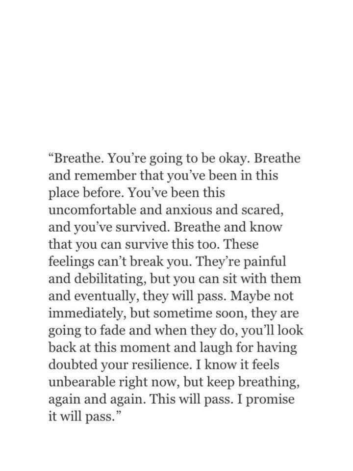 an open book with the words breathe, you're going to be slow breathe and remove