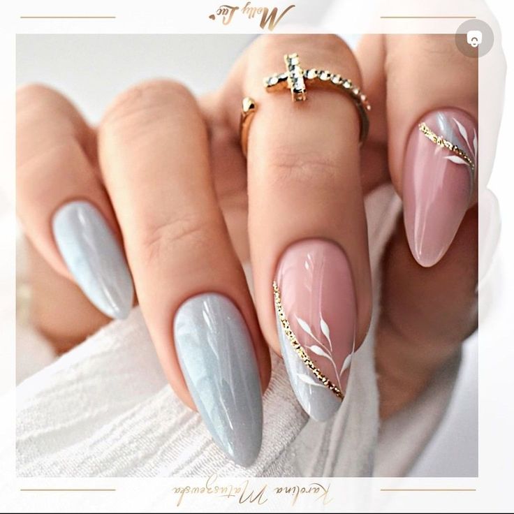 Classic Nails Elegant 2023, Soft Blue Nails Acrylic Almond, Dressy Nail Designs, Elegant Almond Nails Classy Spring, Almond Shaped Vacation Nails, Black Nail Designs Classy, Nail Art Spring Classy, Almond Nail Designs Spring, Oval Wedding Nails