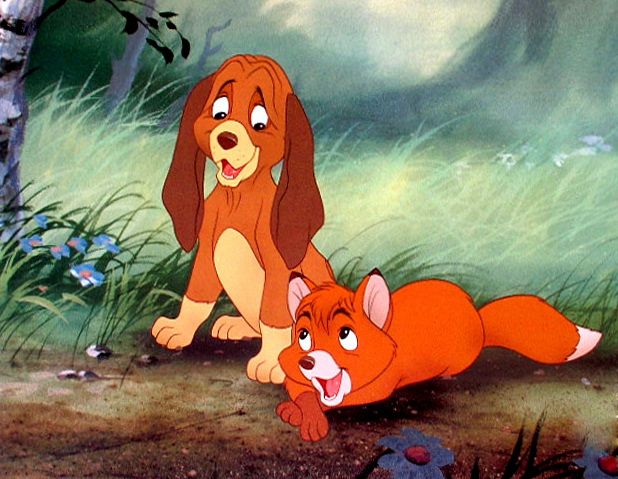 the fox and the hound from disney's animated movie