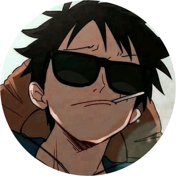 an anime character with sunglasses on his face