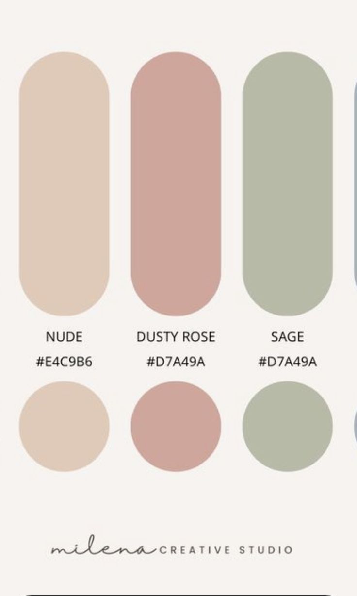 the different shades of paint for walls and ceilings, including beige, dusty rose, sage green