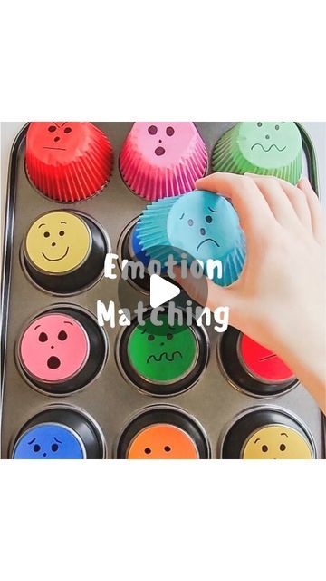 𝗡𝗶𝗻𝗶 𝗚𝗿𝗮𝘆𝗰𝗲 on Instagram: "Is it sad that I've bought a brand new muffin tin purely for play purposes?🫣 

This activity provides a great opportunity to learn about and recognise emotions. Pointing out what each expression could mean (angry, silly, sad etc) is a great way to reinforce the meaning/emotion behind the faces and ultimately help your toddler identify and express their own feelings. 

It's also great for fine motor development, colour recognition, focus & concentration, and language development!

Enjoy!!🤍" Feeling Prek Activities, Fine Motor Activities For Sen, Emotion Sensory Activities, Manners And Feelings Preschool Crafts, A Bunch Of Feelings Craft, I Think I Feel Preschool Activities, Feelings For Preschool Activities, Emotions Activities For Babies, Feelings And Emotions Art Preschool Craft