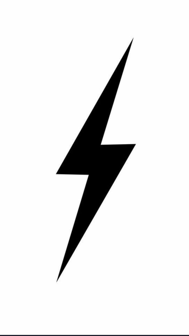 a black and white image of a lightning bolt