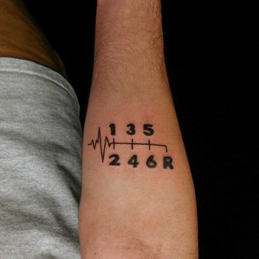 a man with a tattoo on his arm that has the time and date printed on it