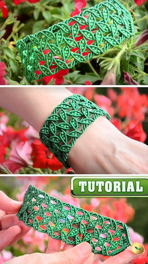 the instructions for how to make an intricate lace bracelet