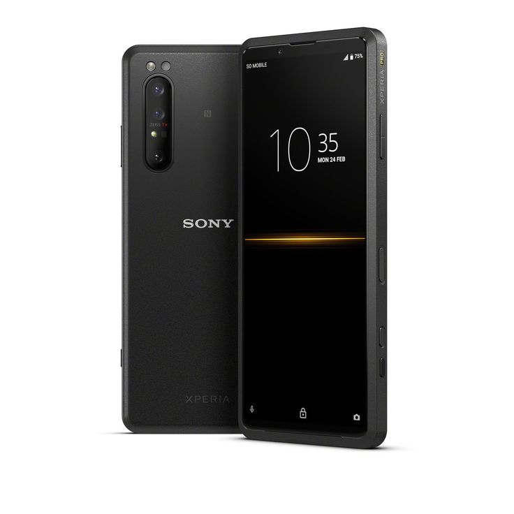 the sony smartphone is shown in black