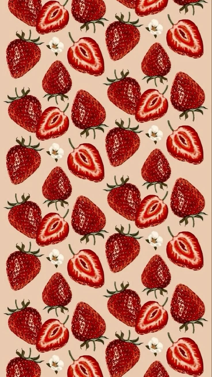 an image of strawberries on a pink background